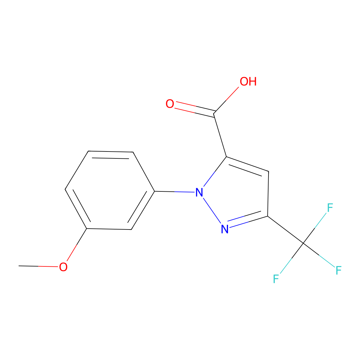 1-(3-Methoxyphenyl)-3-(trifluoromethyl)--1H-pyrazole-5-carboxylic acid molecular structure, CAS 2251053-60-6