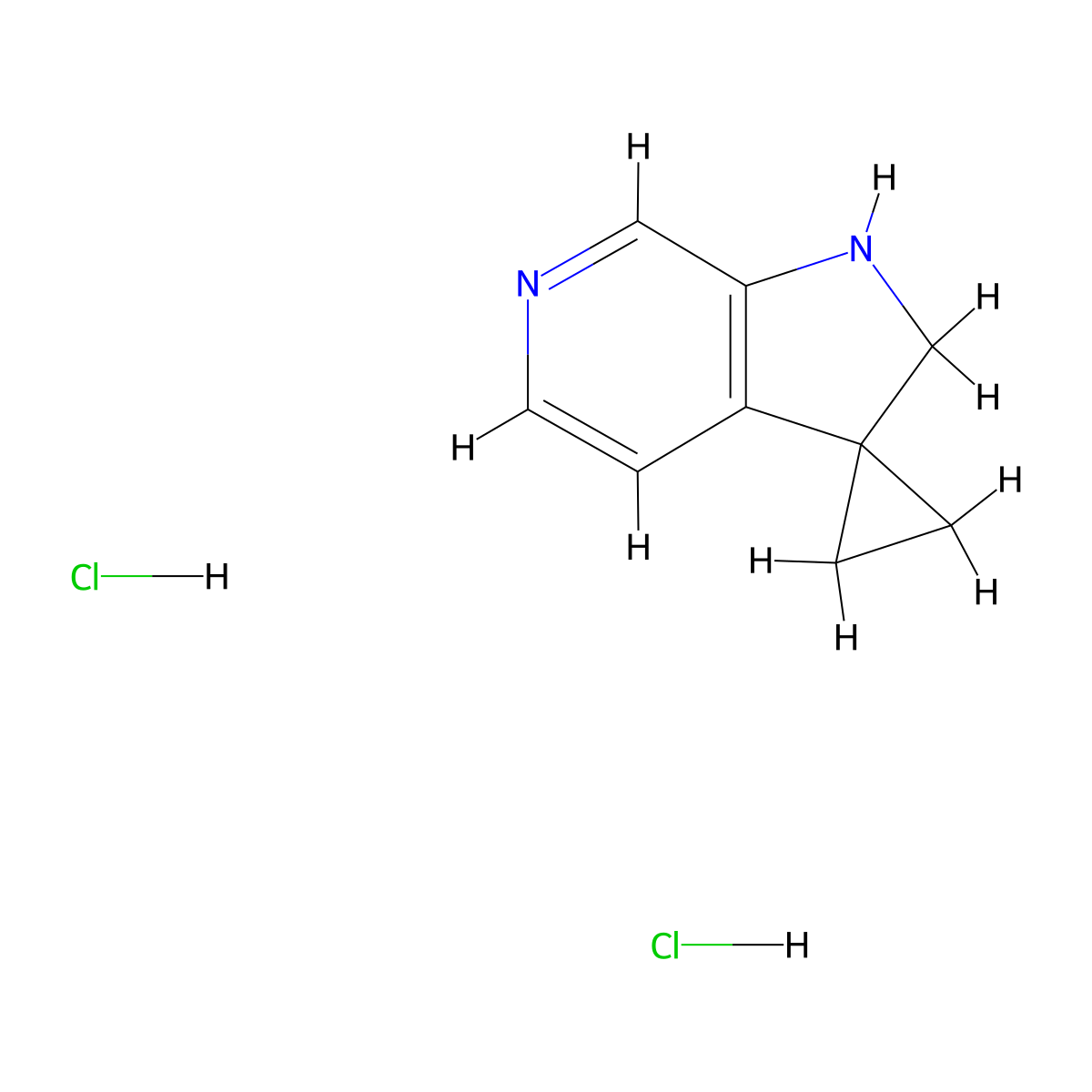 2',3'-Dihydrospiro {cyclopropane-1,1'-pyrrolo[2,3-c]pyridine}dihydrochloride molecular structure, CAS 2251053-63-9