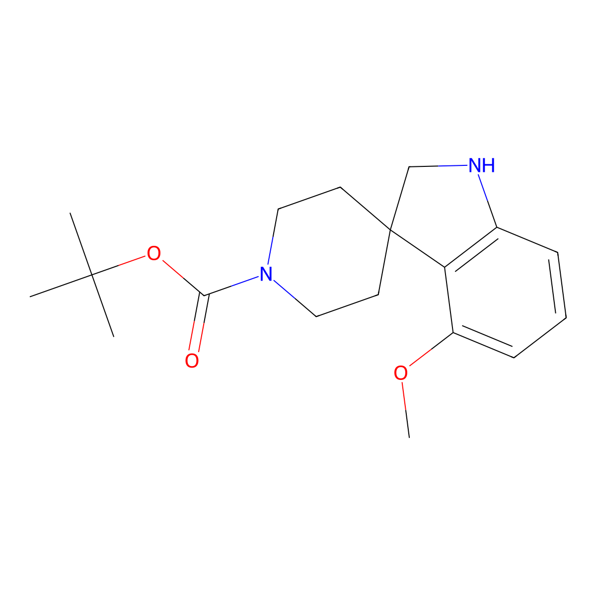 tert-Butyl 4-methoxy-1,2-dihydrospiro[indole-3,4'-piperidine]-1'-carboxylate molecular structure, CAS 2251053-64-0