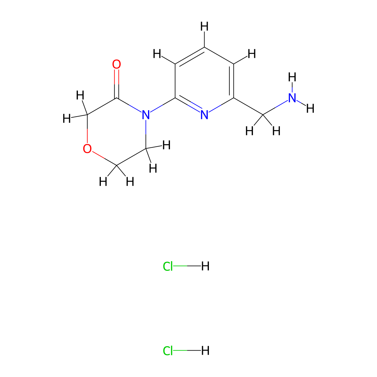4-[6-(Aminomethyl)pyridin-2-yl]morpholin-3-one dihydrochloride molecular structure, CAS 2251053-70-8