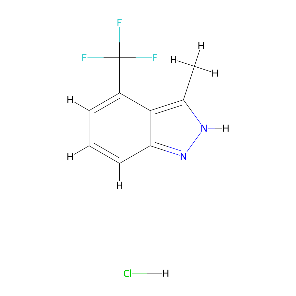 3-Methyl-4-(trifluoromethyl)-1H-indazole hydrochloride molecular structure, CAS 2251053-71-9