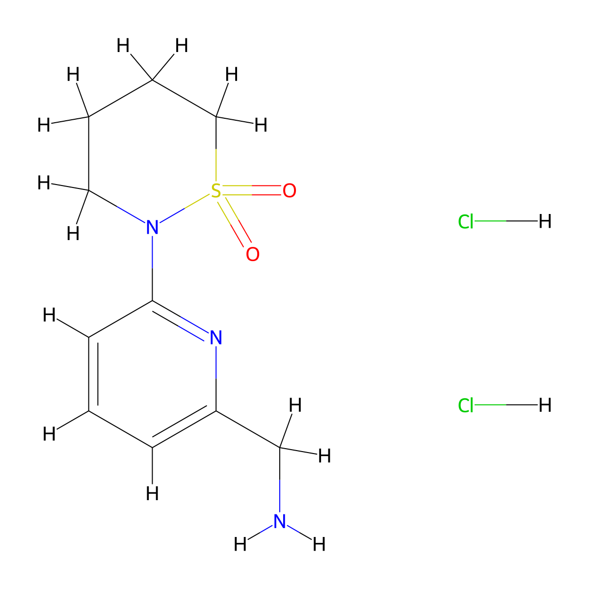 2-[6-(Aminomethyl)pyridin-2-yl]-1-2-thiazinane-1,1-dione dihydrochloride molecular structure, CAS 2251053-74-2