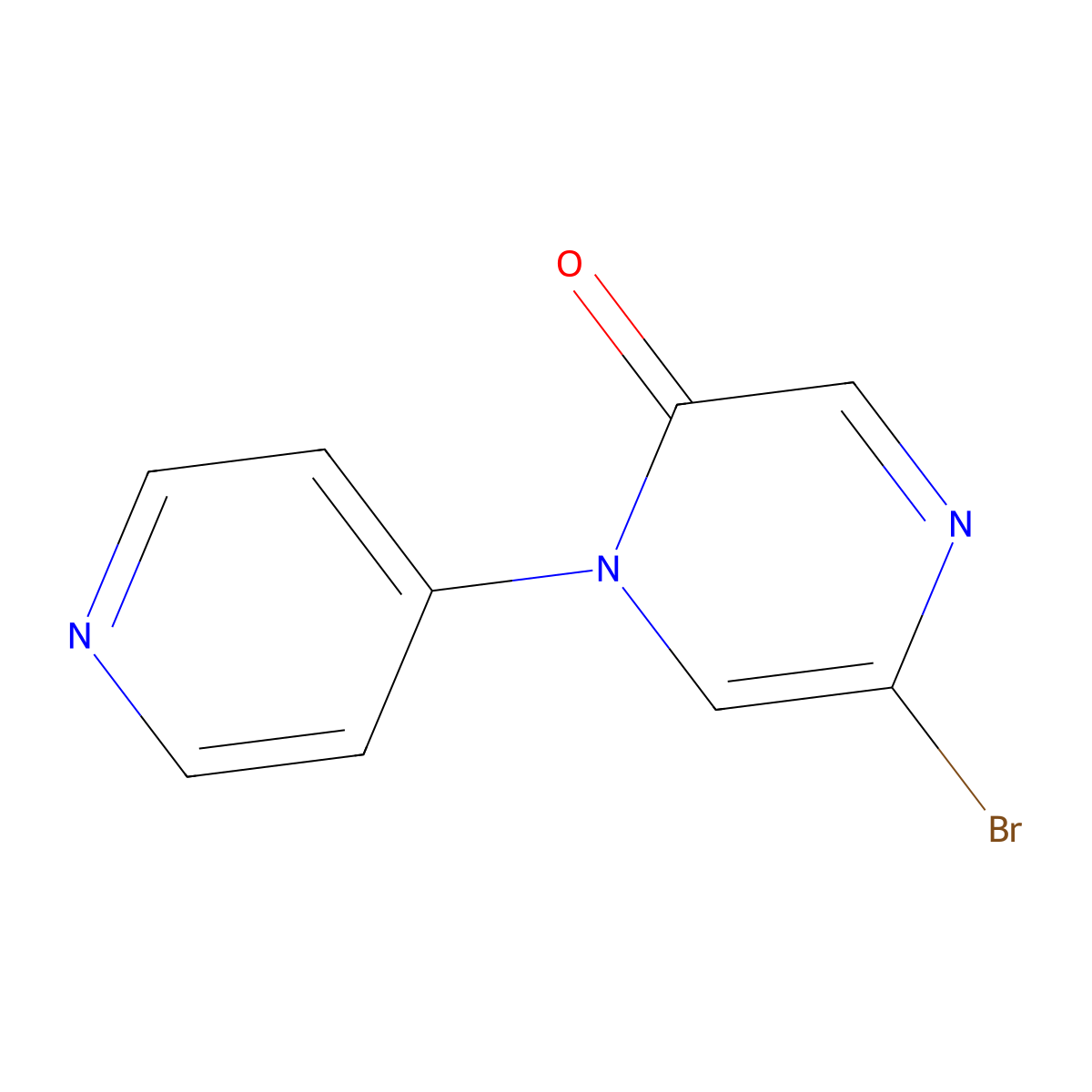 5-Bromo-1-(pyridin-4-yl)-1,2-dihydropyrazin-2-one molecular structure, CAS 2251053-79-7