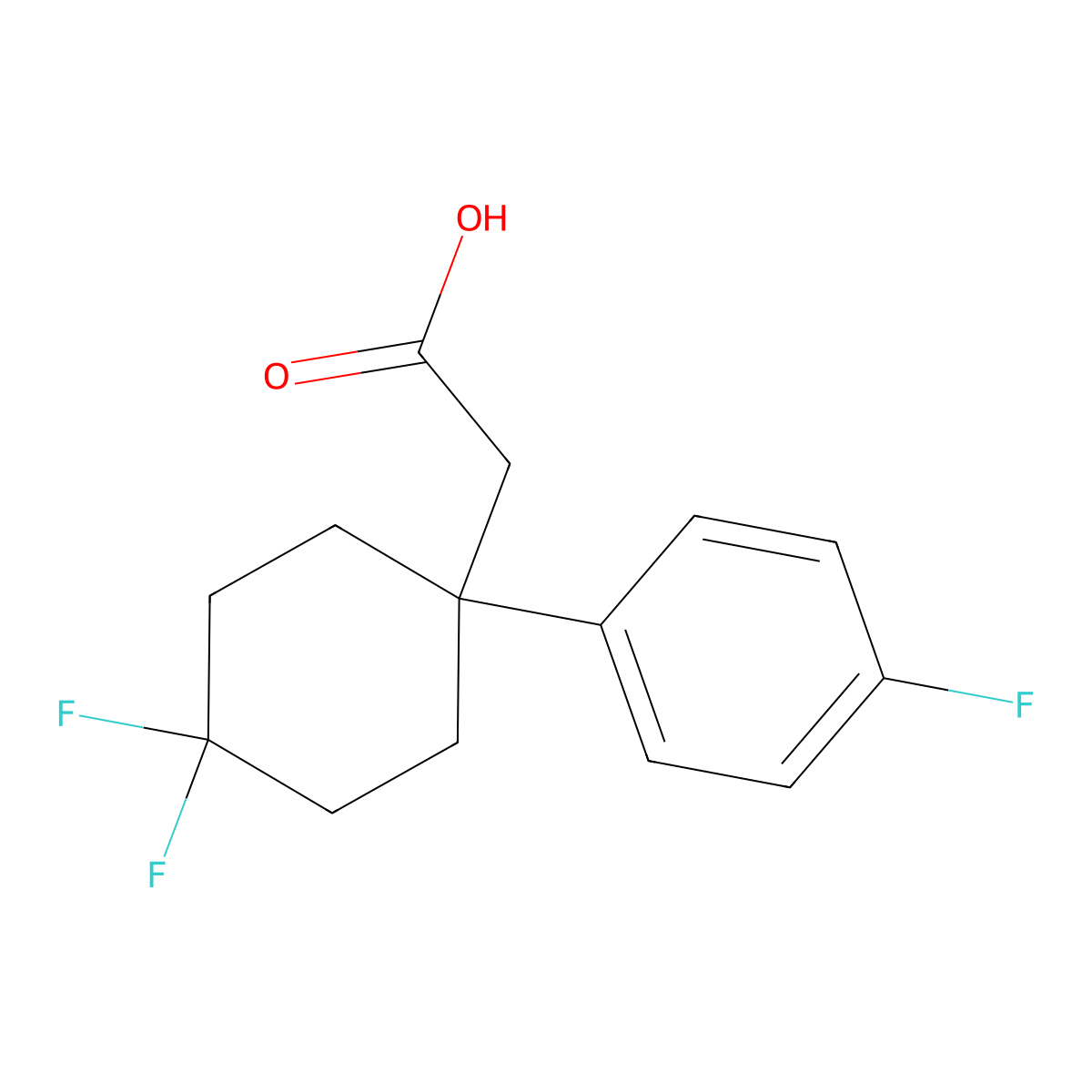 2-[4,4-Difluoro-1-(4-fluorophenyl)cyclohexyl]acetic acid molecular structure, CAS 2251053-80-0
