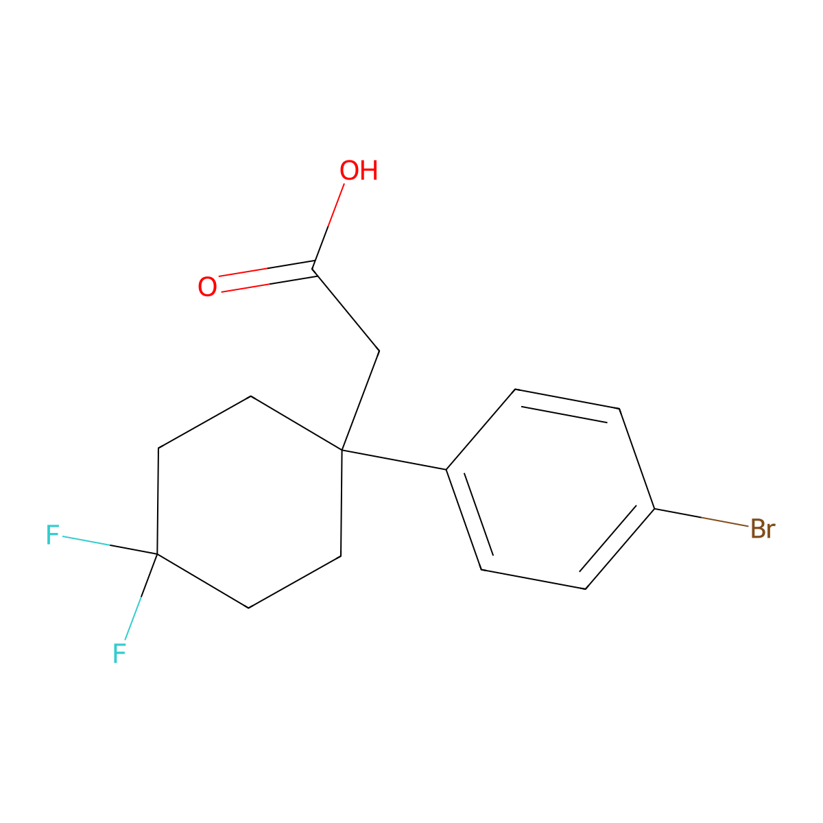 2-[1-(4-Bromophenyl)-4,4-difluorocyclohexyl]acetic acid molecular structure, CAS 2251053-81-1