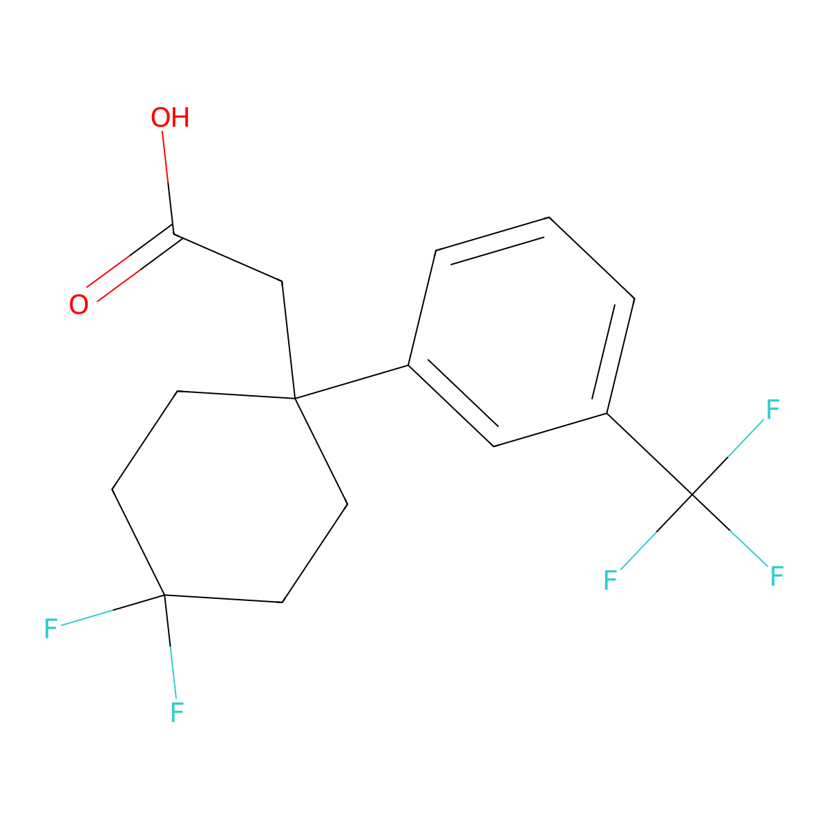2-{4,4-Difluoro-1-[3-(trifluoromethyl)phenyl]cyclohexyl}acetic acid molecular structure, CAS 2251053-91-3