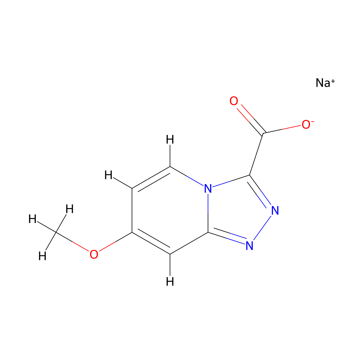 Sodium 7-methoxy-[1,2,4]triazolo[4,3-a]pyridine-3-carboxylate molecular structure, CAS 2251053-92-4