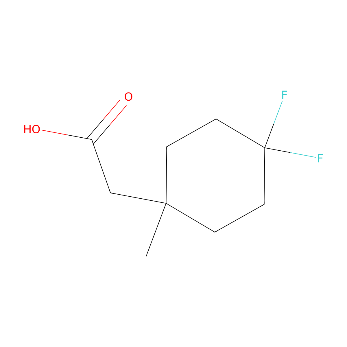 2-(4,4-Difluoro-1-methylcyclohexyl)acetic acid molecular structure, CAS 2251053-97-9