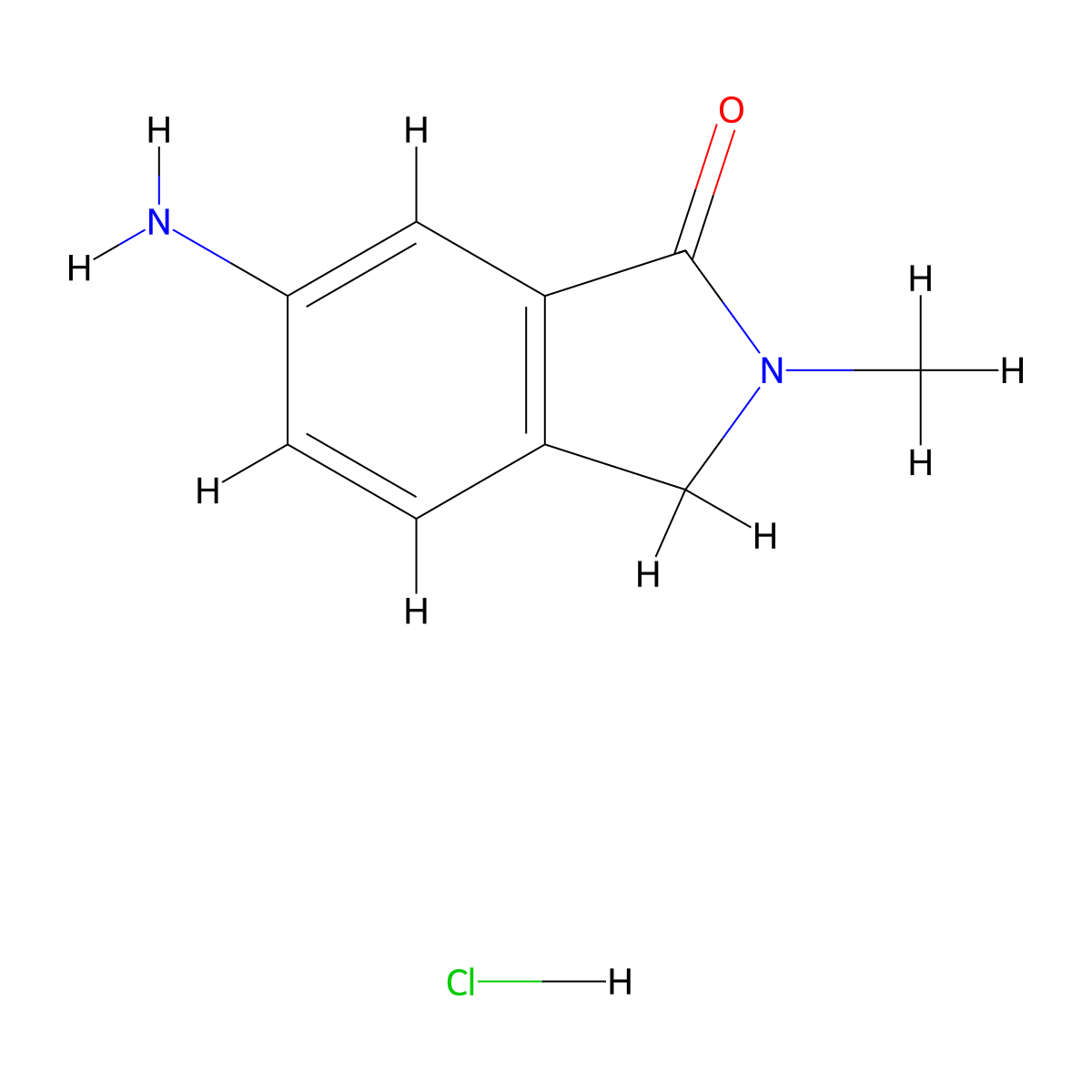 6-amino-2-methyl-2,3-dihydro-1H-isoindol-1-one hydrochloride molecular structure, CAS 2251053-98-0
