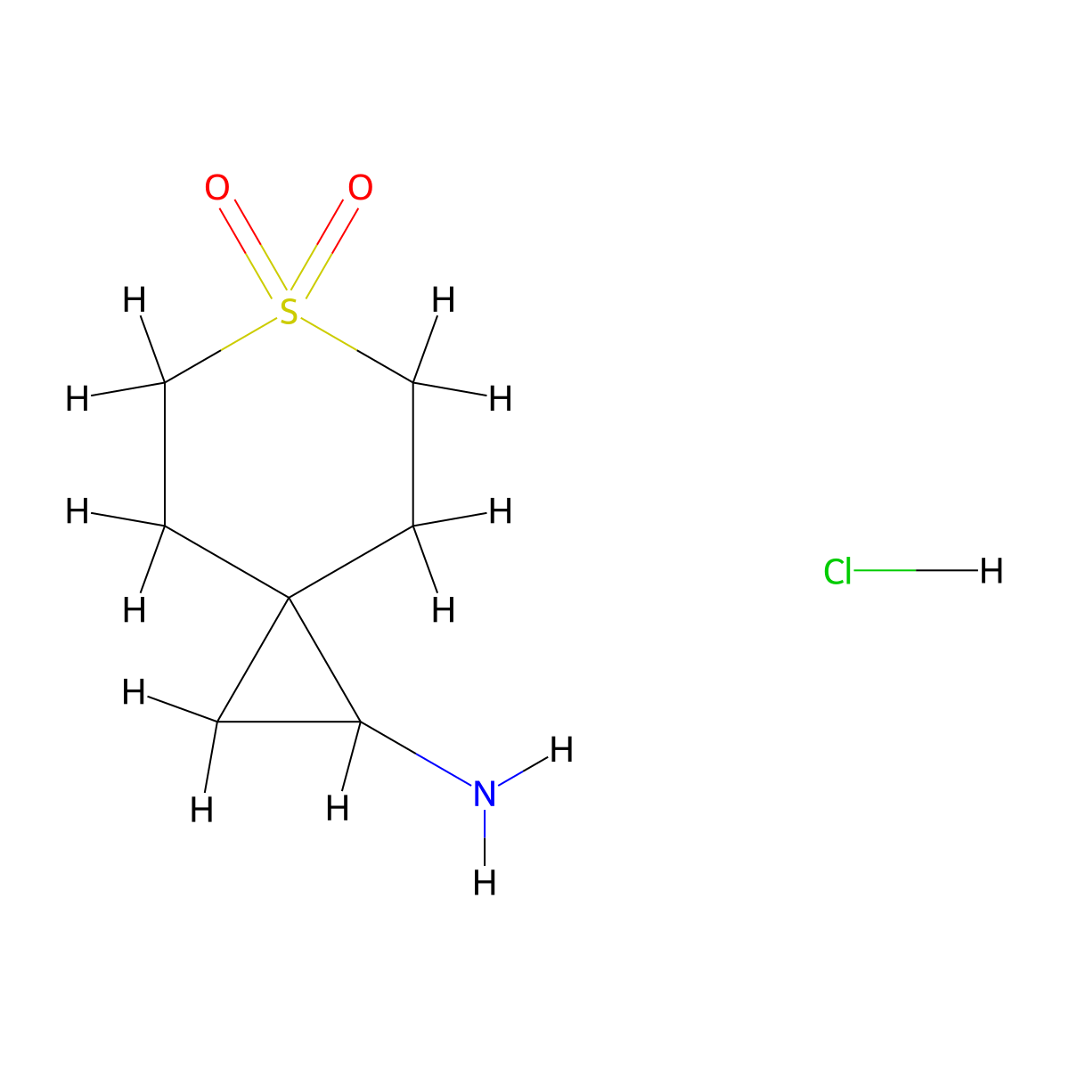 1-Amino-6lambda6-thiaspiro(2.5)octane-6,6-dione hydrochloride molecular structure, CAS 2251054-00-7