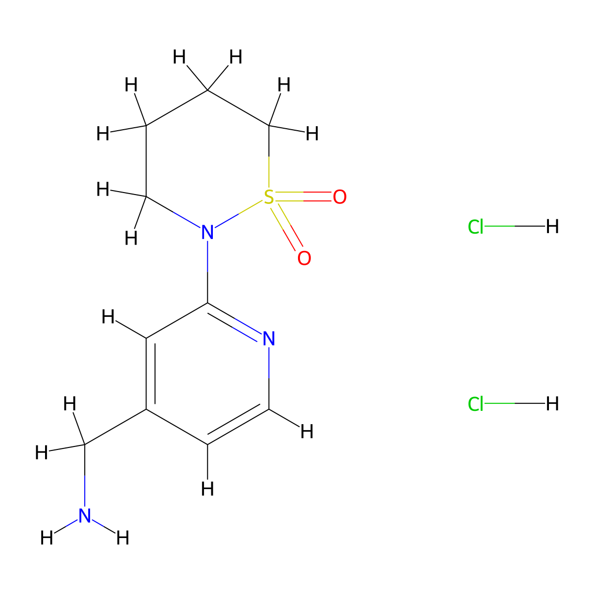 2-[4-(Aminomethyl)pyridin-2-yl]-1,2-thiazinane-1,1-dione dihydrochloride molecular structure, CAS 2251054-01-8