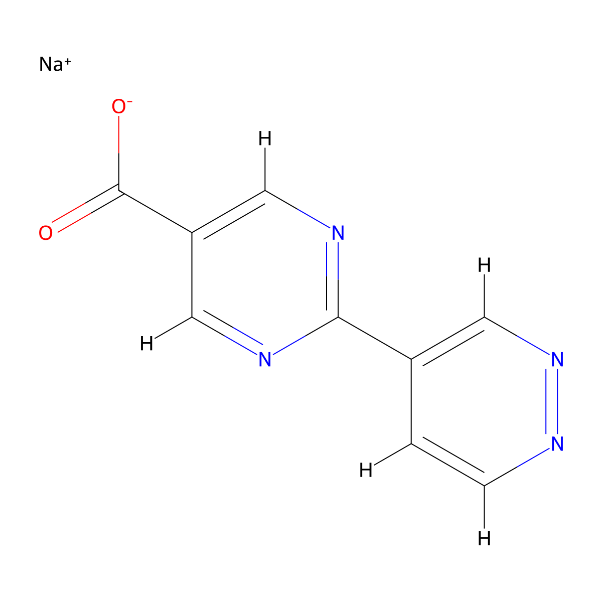 Sodium 2-(pyridazin-4-yl)pyrimidine-5-carboxylate molecular structure, CAS 2251054-03-0