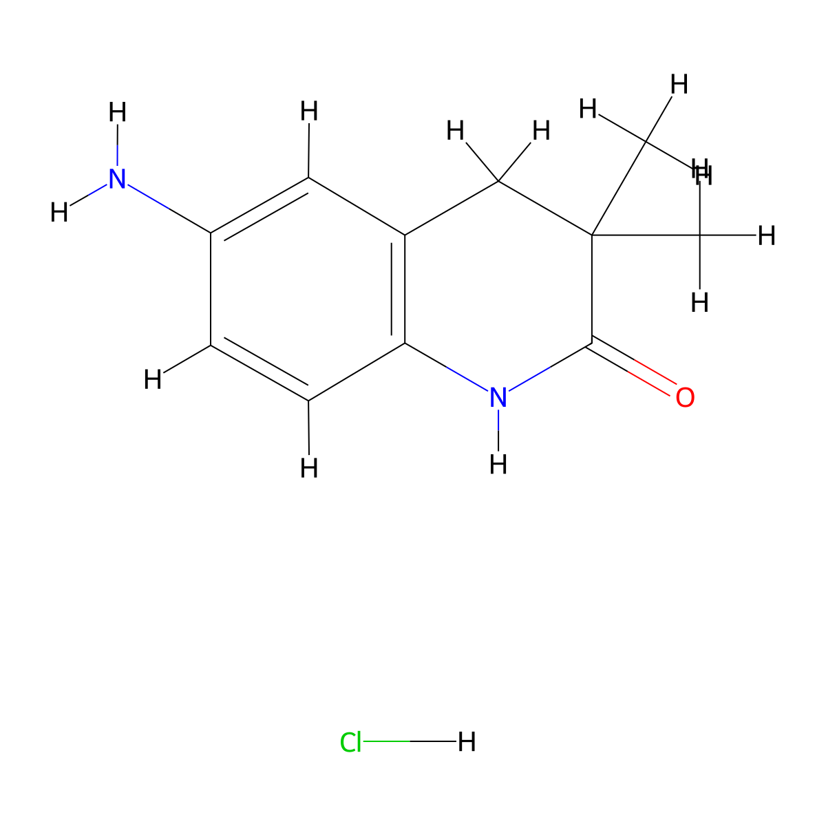 6-Amino-3,3-dimethyl-1,2,3,4-tetrahydroquinolin-2-one hydrochloride molecular structure, CAS 2251054-04-1