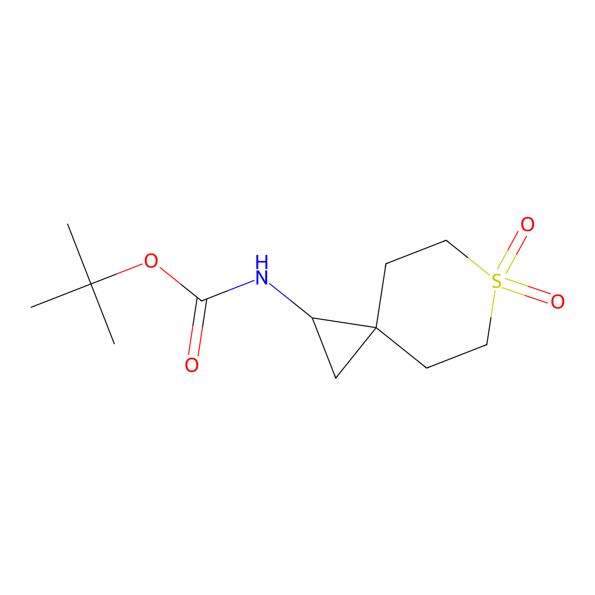 tert-Butyl N-(6,6-dioxo-6-thiaspiro[2.5]octan-1-yl)carbamate molecular structure, CAS 2251054-06-3