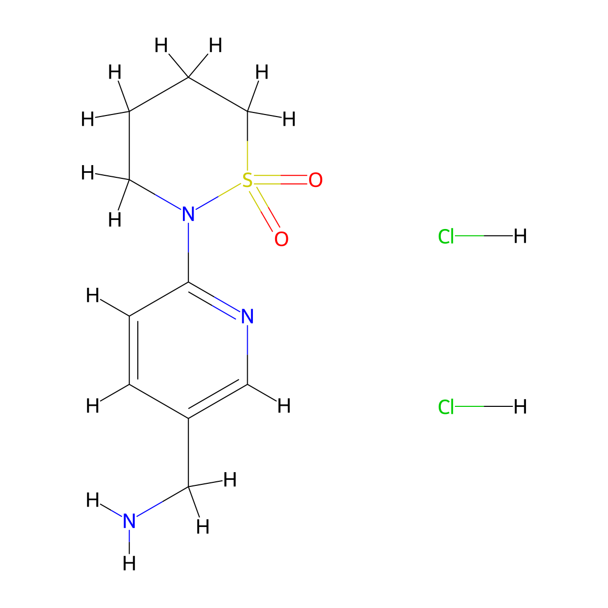 2-[5-(Aminomethyl)pyridin-2-yl]-1,2-thiazinane-1,1-dione dihydrochloride molecular structure, CAS 2251054-10-9