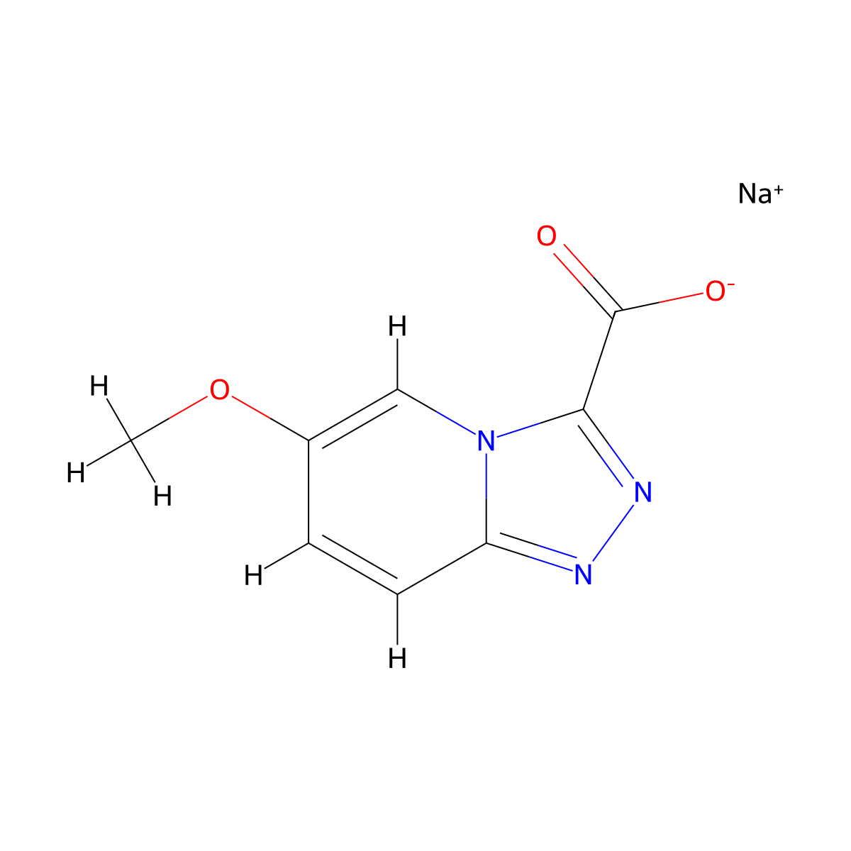 Sodium 6-methoxy-[1,2,4]triazolo[4,3-a]pyridine-3-carboxylate molecular structure, CAS 2251054-13-2