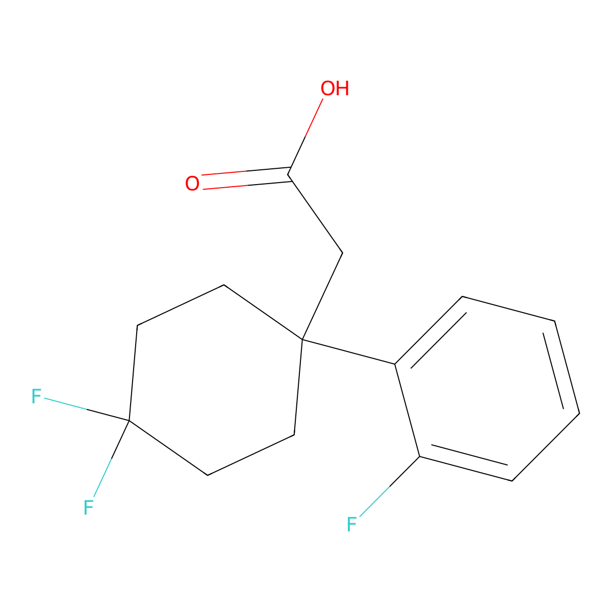 2-[4,4-Difluoro-1-(2-fluorophenyl)cyclohexyl]acetic acid molecular structure, CAS 2251054-15-4