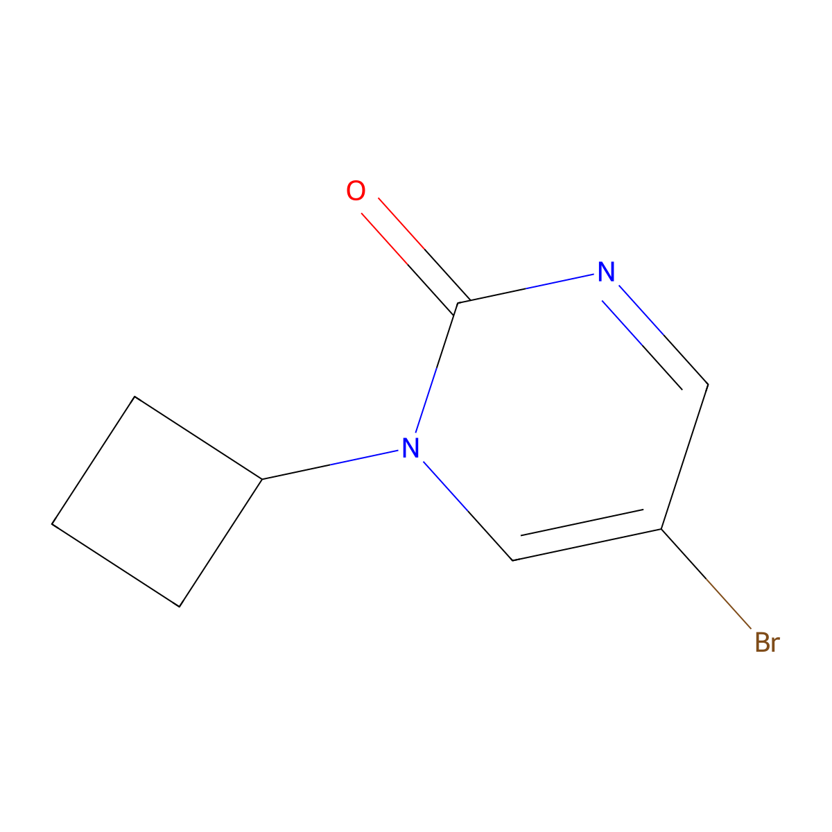 5-Bromo-1-cyclobutyl-1,2-dihydropyrimidin-2-one molecular structure, CAS 2251054-19-8