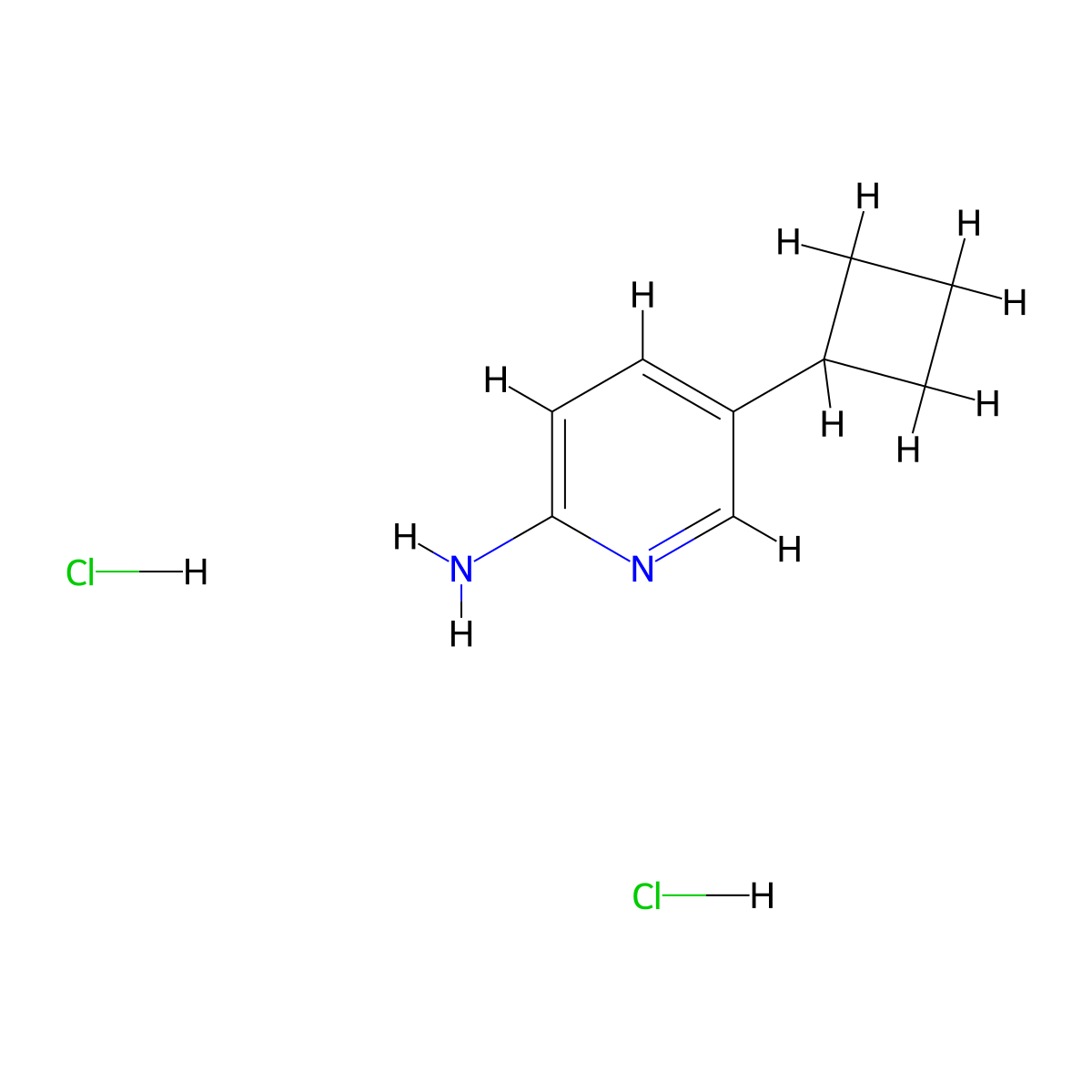 5-Cyclobutylpyridin-2-amine dihydrochloride molecular structure, CAS 2251054-20-1