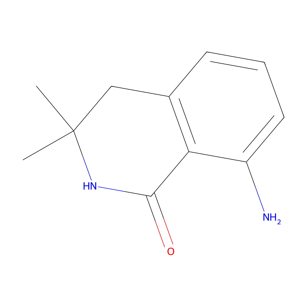8-Amino-3,3-dimethyl-1,2,3,4-tetrahydroisoquinolin-1-one molecular structure, CAS 2251054-26-7