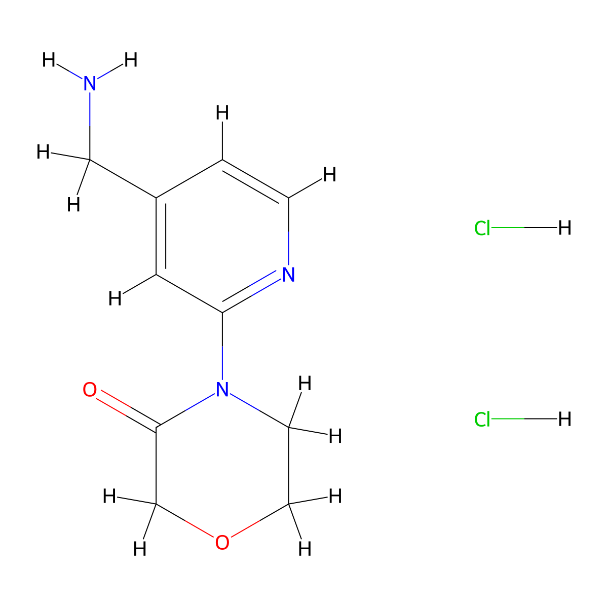4-[4-(Aminomethyl)pyridin-2-yl]morpholin-3-one dihydrochloride molecular structure, CAS 2251054-28-9