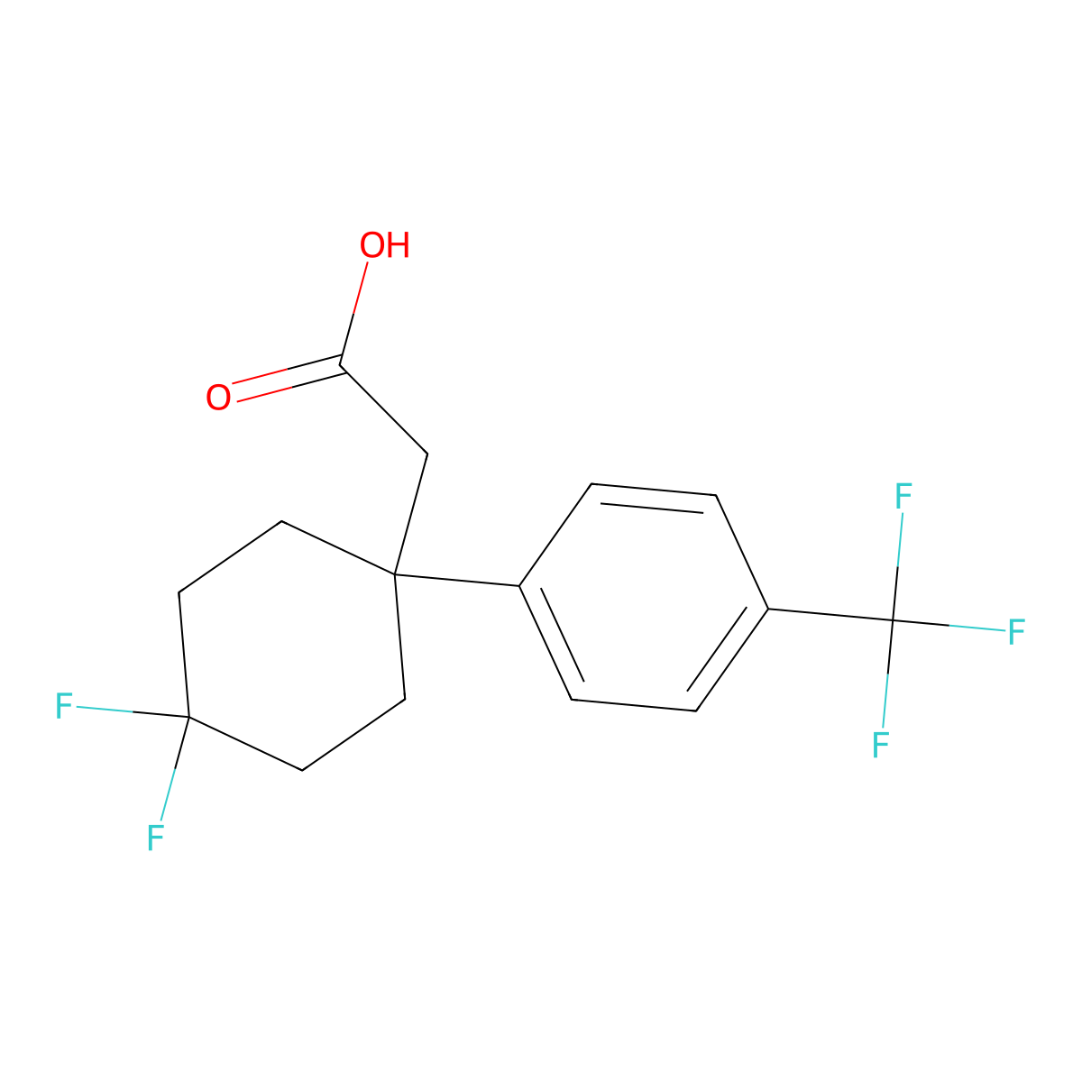 2-{4,4-Difluoro-1-[4-(trifluoromethyl)phenyl]cyclohexyl}acetic acid molecular structure, CAS 2251054-31-4
