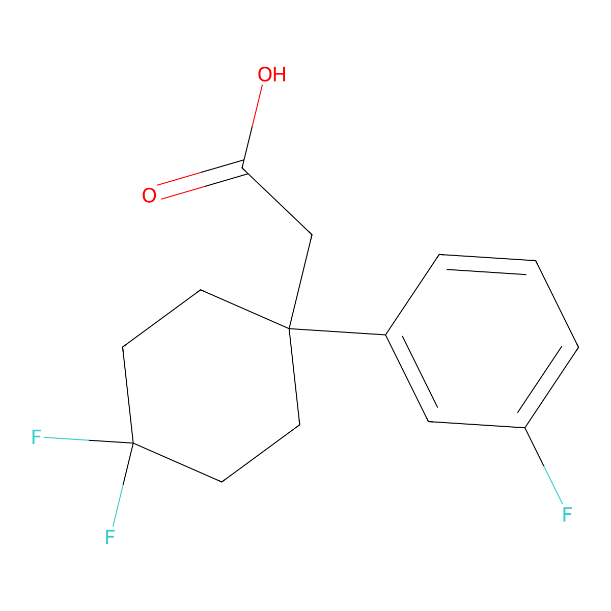 2-[4,4-Difluoro-1-(3-fluorophenyl)cyclohexyl]acetic acid molecular structure, CAS 2251054-32-5
