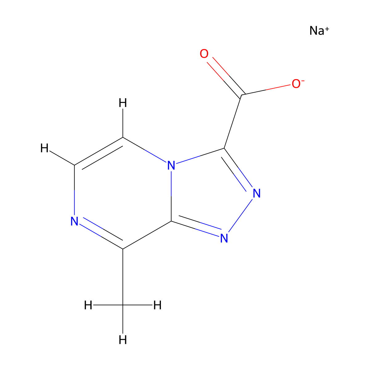 Sodium 8-methyl-[1,2,4]triazolo[4,3-a]pyrazine-3-carboxylate molecular structure, CAS 2251054-34-7