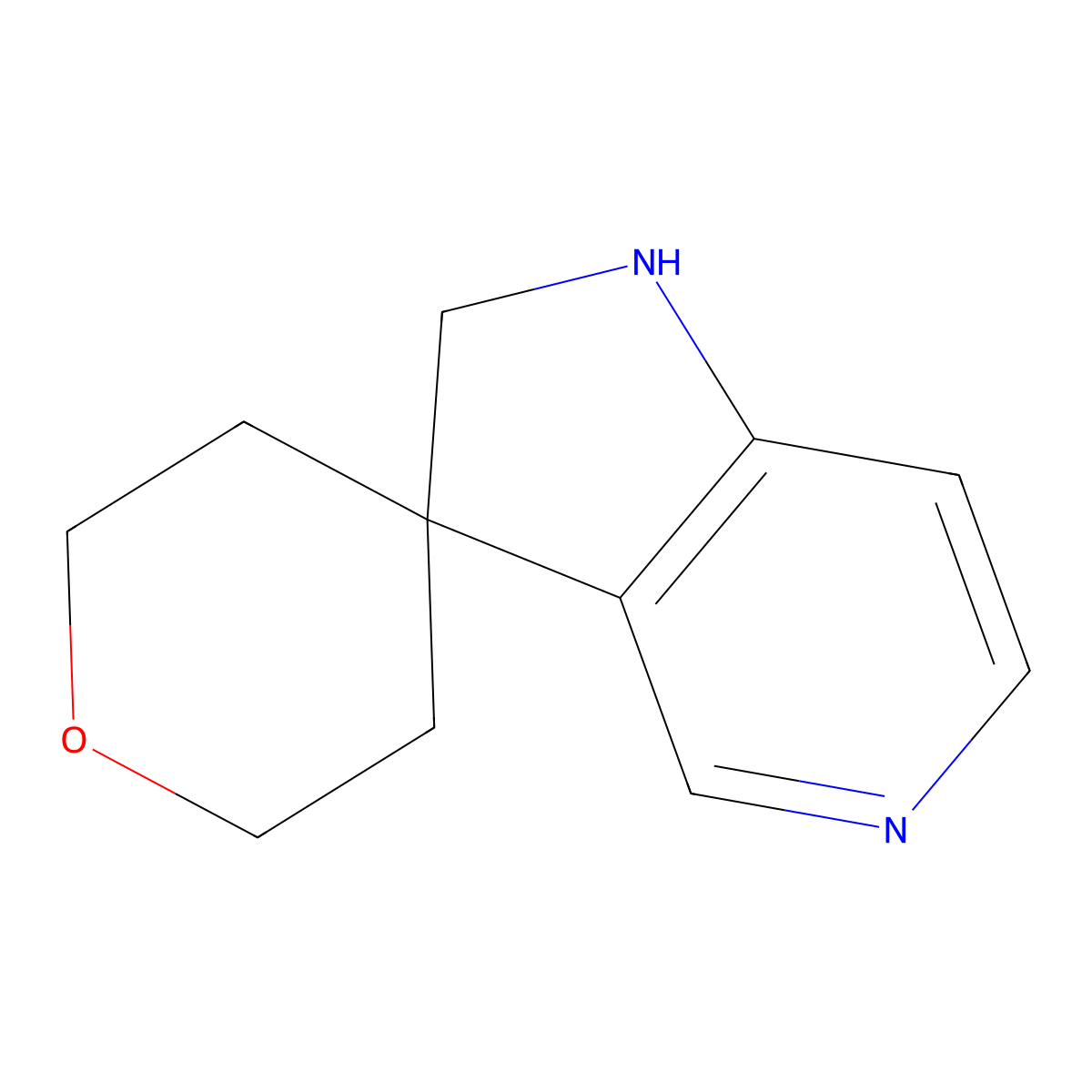 2',3'-Dihydrospiro[oxane-4,1'-pyrrolo[3,2-c]pyridine] molecular structure, CAS 2251054-35-8