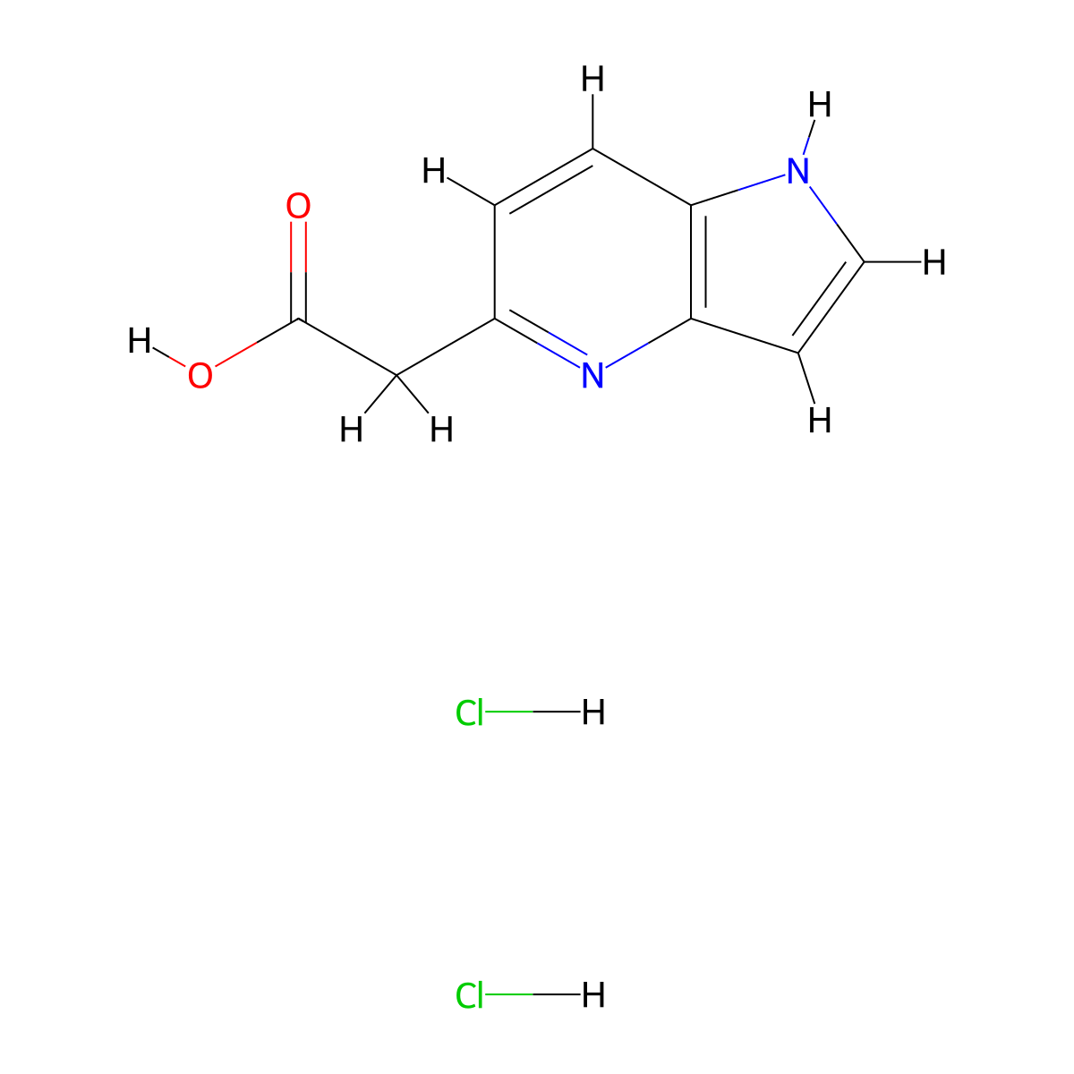 2-{1H-Pyrrolo[3,2-b]pyridin-5-yl}acetic acid dihydrochloride molecular structure, CAS 2251054-39-2