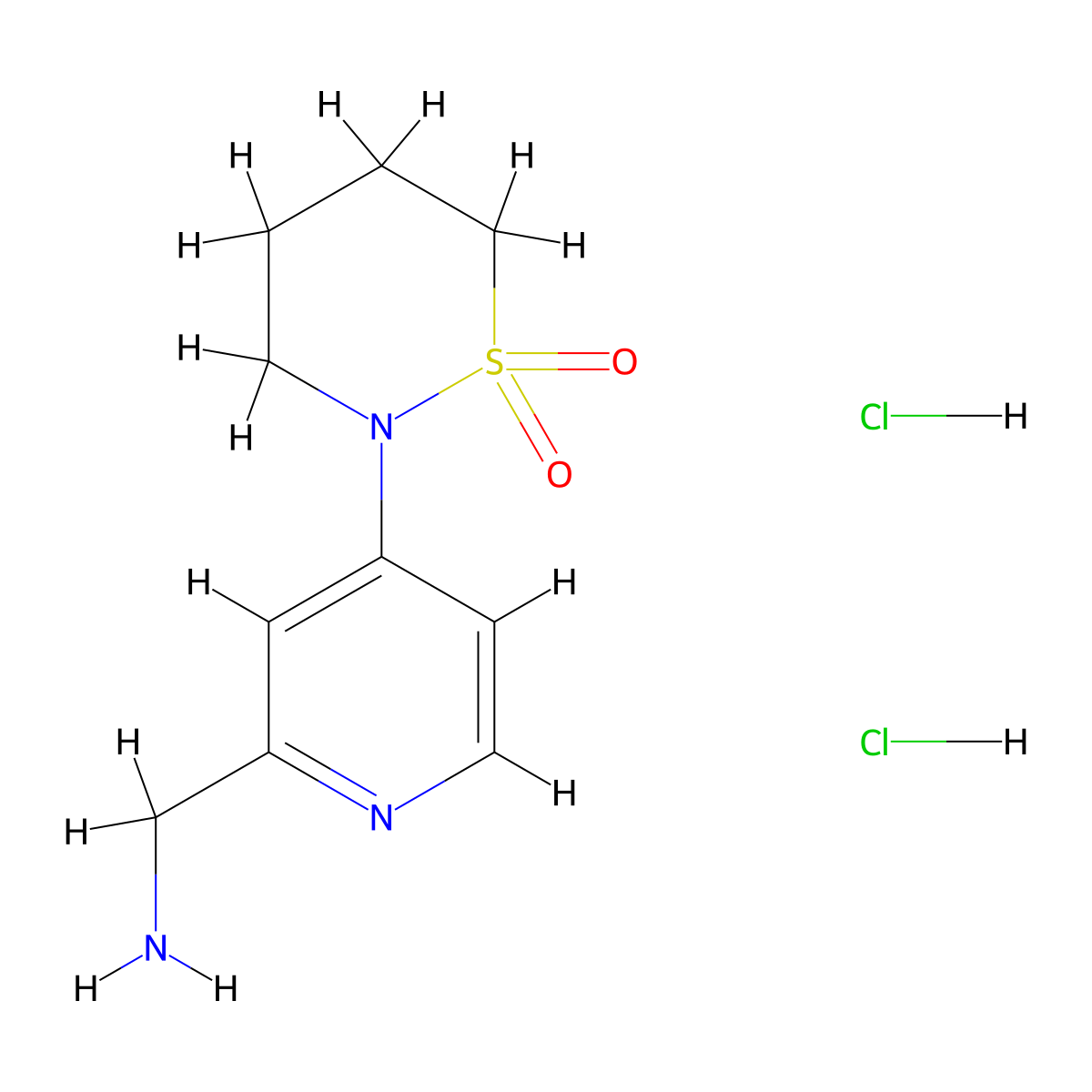 2-[2-(Aminomethyl)pyridin-4-yl]-1,2-thiazinane-1,1-dione dihydrochloride molecular structure, CAS 2251054-44-9