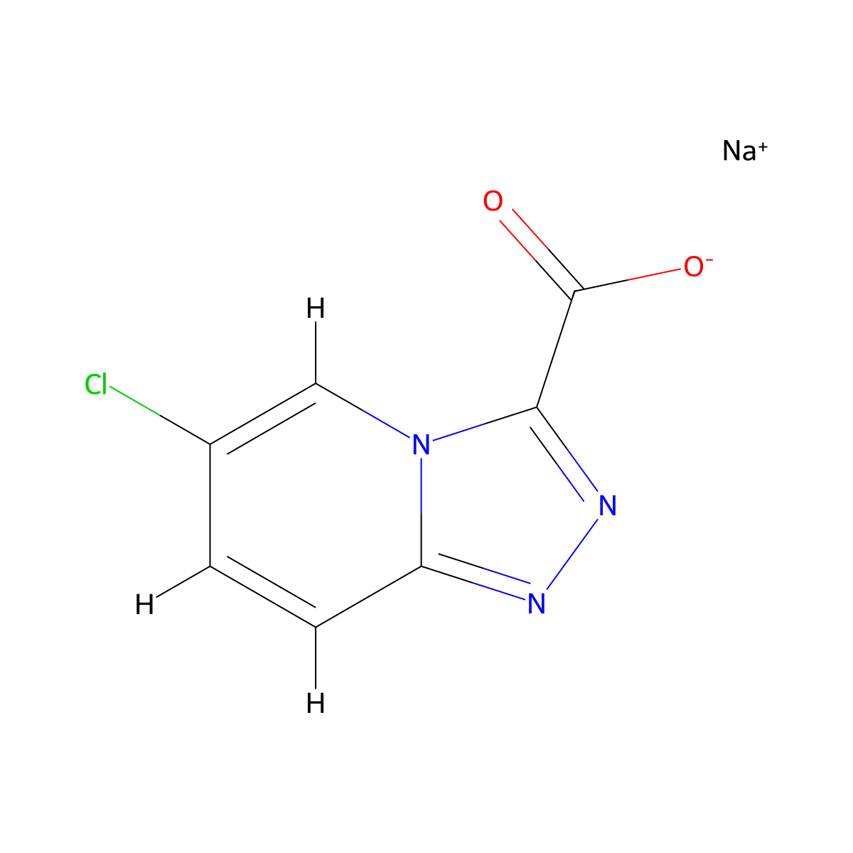 Sodium 6-chloro-[1,2,4]triazolo[4,3-a]pyridine-3-carboxylate molecular structure, CAS 2251054-46-1