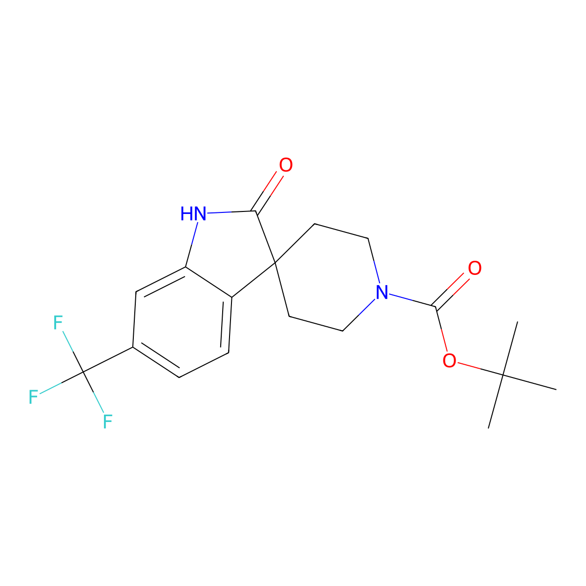 tert-Butyl 2-oxo-6-(trifluoromethyl)spiro[indoline-3,4'-piperidine]-1'-carboxylate molecular structure, CAS 2251054-48-3