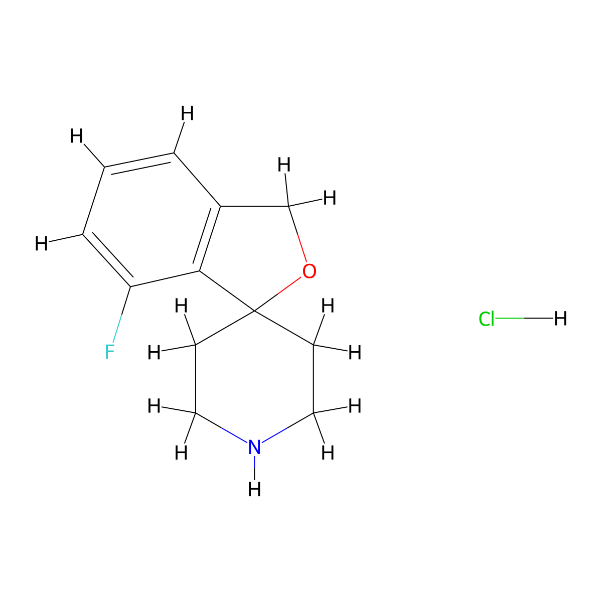7-Fluoro-3H-spiro[isobenzofuran-1,4'-piperidine] hydrochloride molecular structure, CAS 2251054-50-7