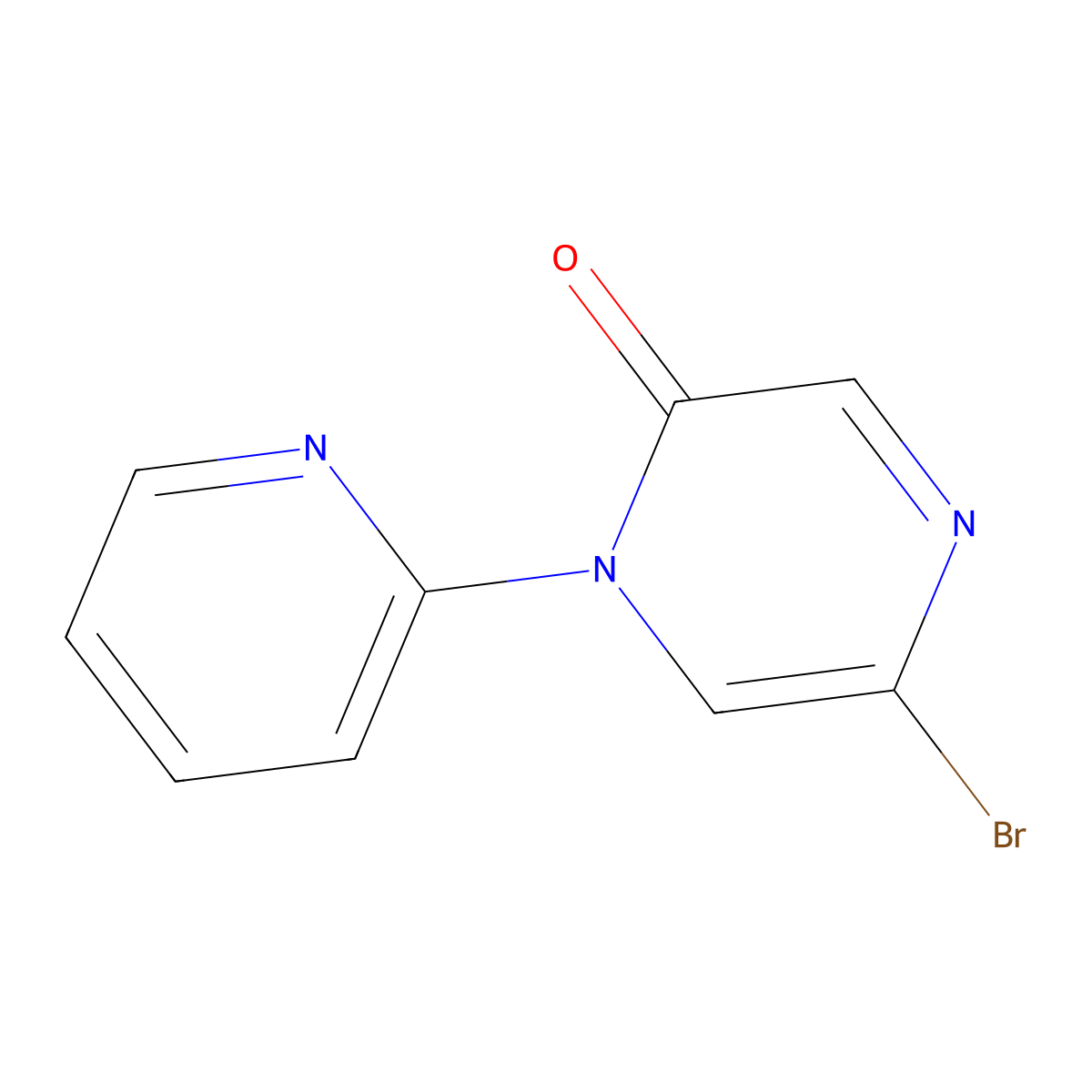 5-Bromo-1-(pyridin-2-yl)-1,2-dihydropyrazin-2-one molecular structure, CAS 2251054-54-1