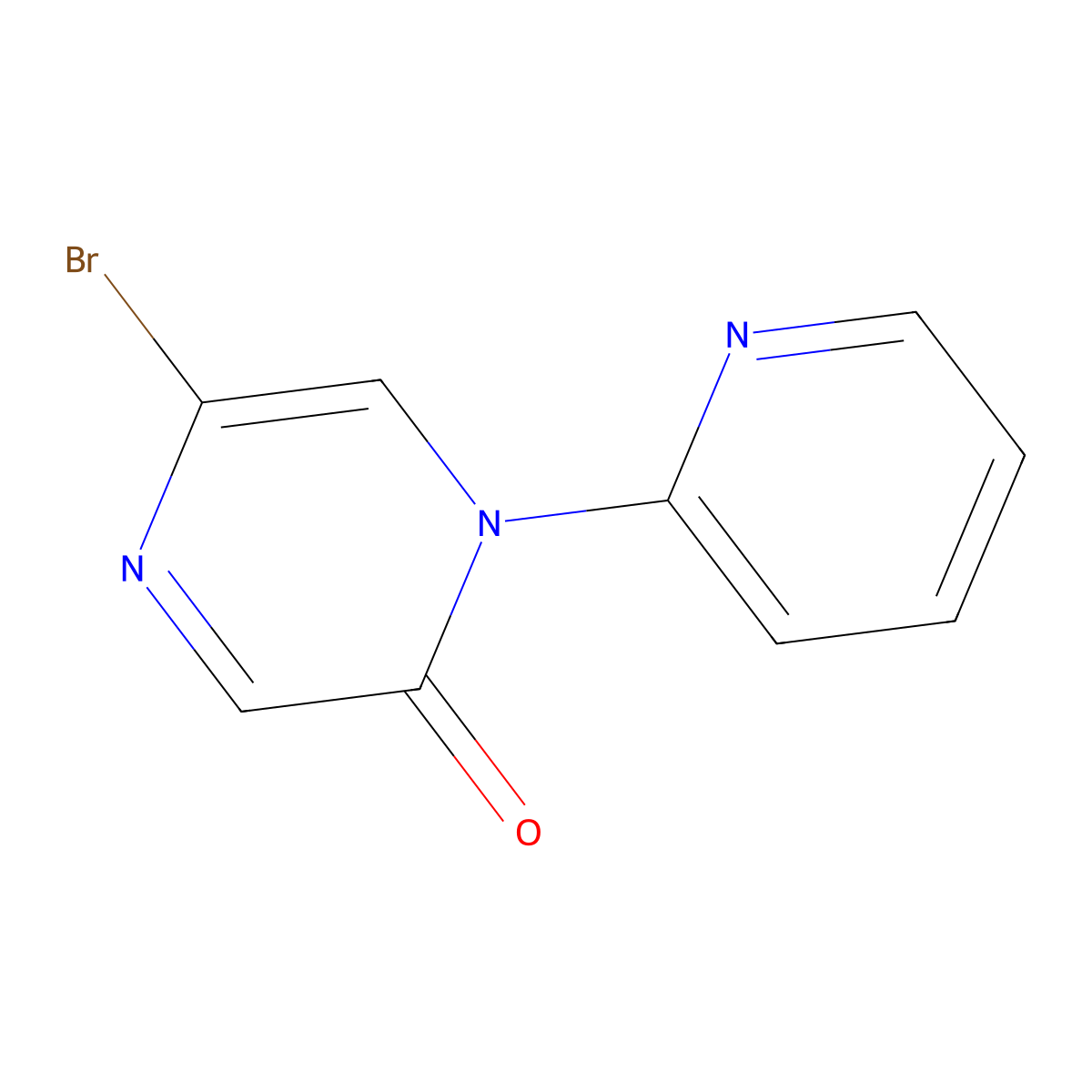 5-Bromo-1-(pyridin-2-yl)-1,2-dihydropyrazin-2-one molecular structure, CAS 2251054-54-1