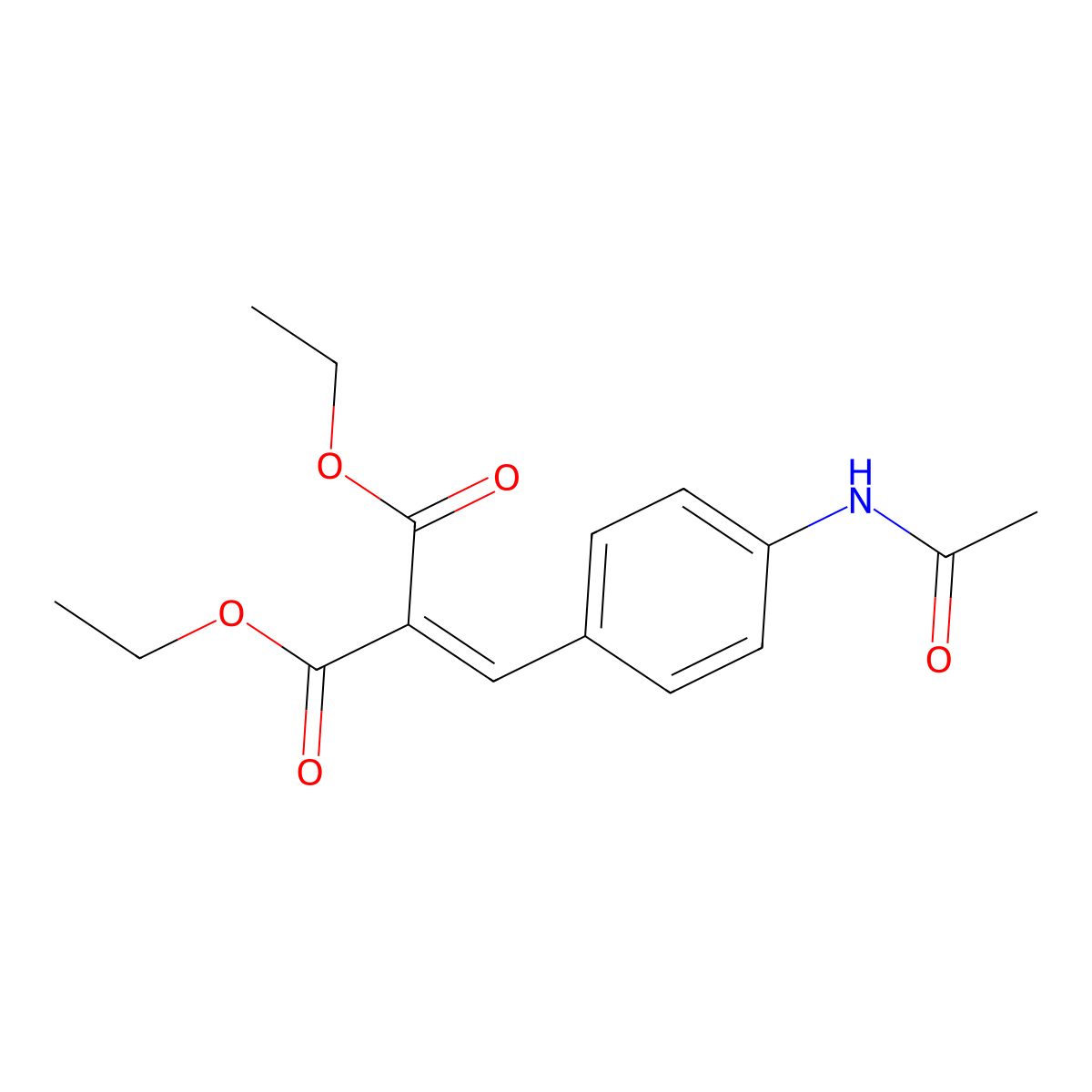 1,3-Diethyl 2-[(4-acetamidophenyl)methylidene]propanedioate molecular structure, CAS 22511-22-4