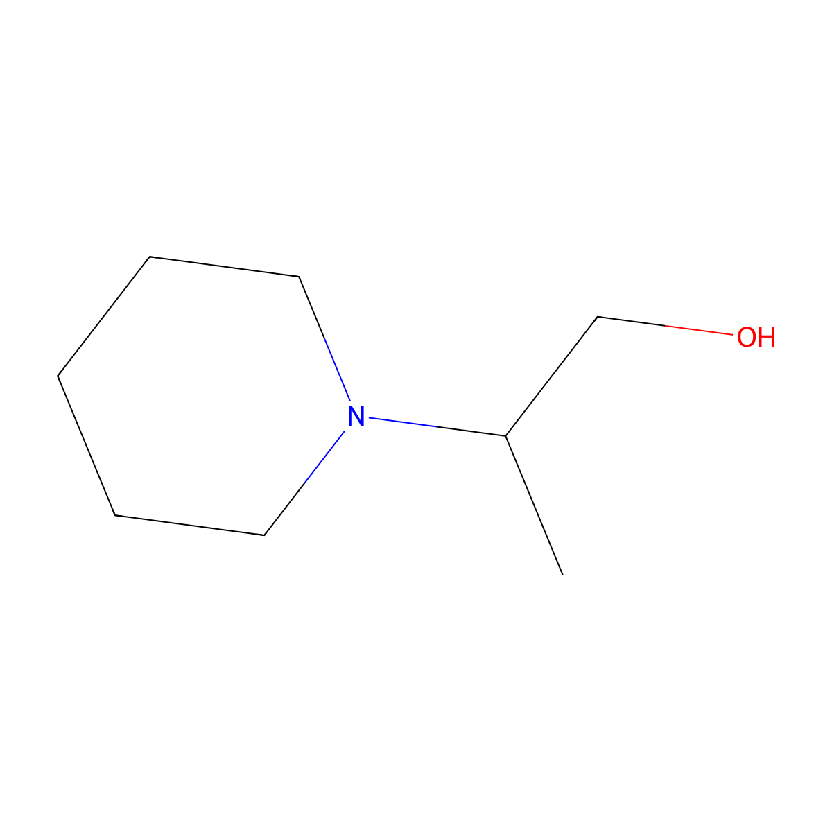 2-(Piperidin-1-yl)propan-1-ol molecular structure, CAS 22511-38-2