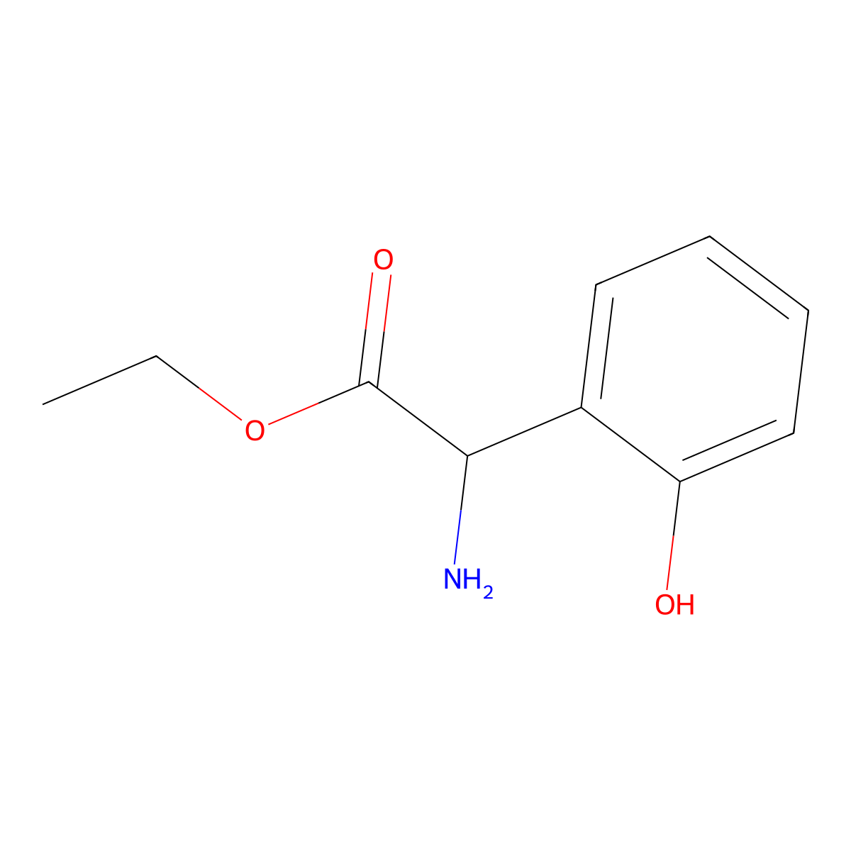 Ethyl 2-amino-2-(2-hydroxyphenyl)acetate molecular structure, CAS 22511-44-0