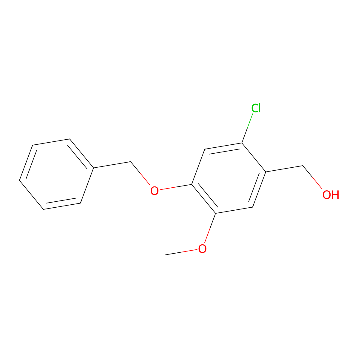 (4-Benzyloxy-2-chloro-5-methoxy-phenyl)-methanol molecular structure, CAS 225111-00-2