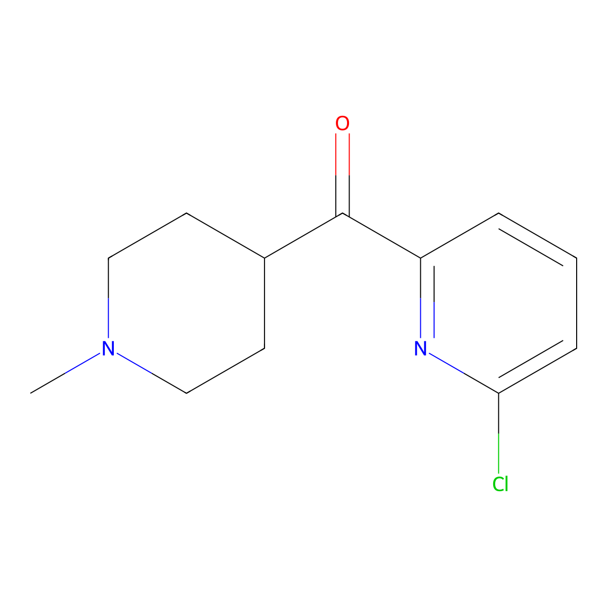 (6-Chloropyridin-2-yl)(1-methylpiperidin-4-yl)methanone molecular structure, CAS 225112-16-3
