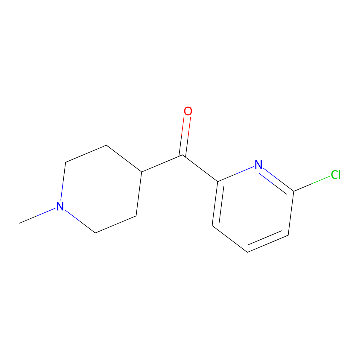 (6-Chloropyridin-2-yl)(1-methylpiperidin-4-yl)methanone molecular structure, CAS 225112-16-3