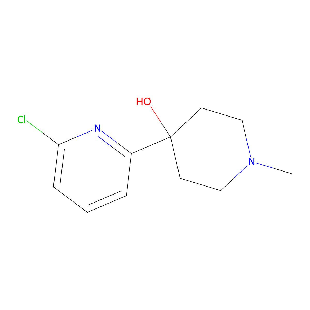 4-(6-Chloro-2-pyridinyl)-1-methyl-4-piperidinol molecular structure, CAS 225112-34-5