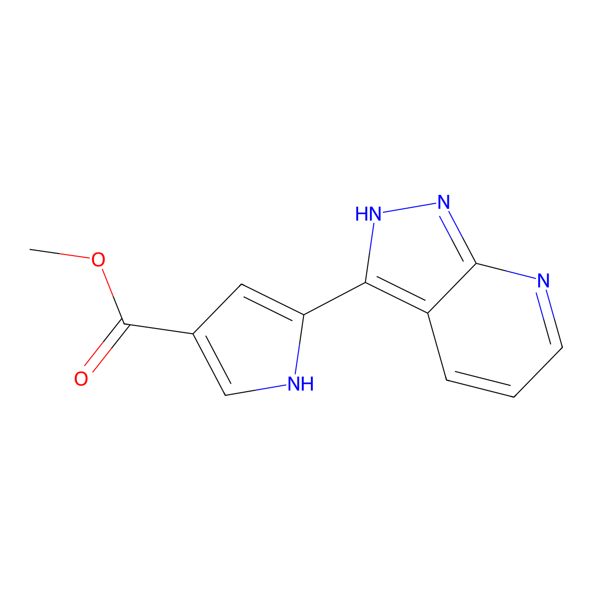 Methyl 5-(1H-pyrazolo[3,4-b]pyridin-3-yl)-1H-pyrrole-3-carboxylate molecular structure, CAS 2251133-77-2