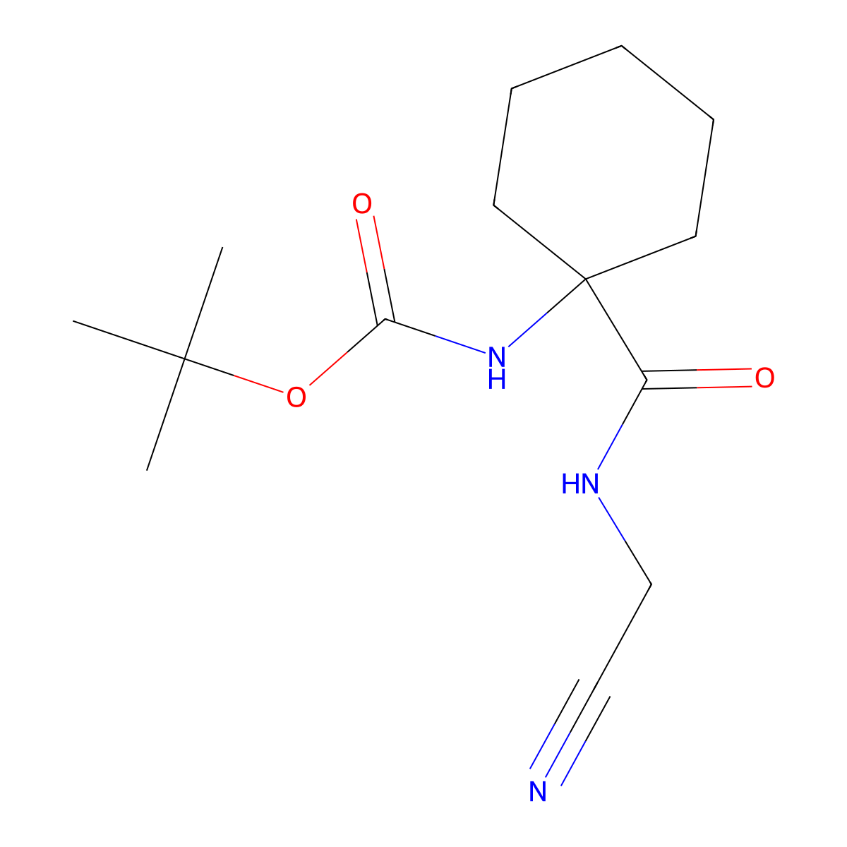 tert-Butyl (1-((cyanomethyl)carbamoyl)cyclohexyl)carbamate molecular structure, CAS 225122-33-8