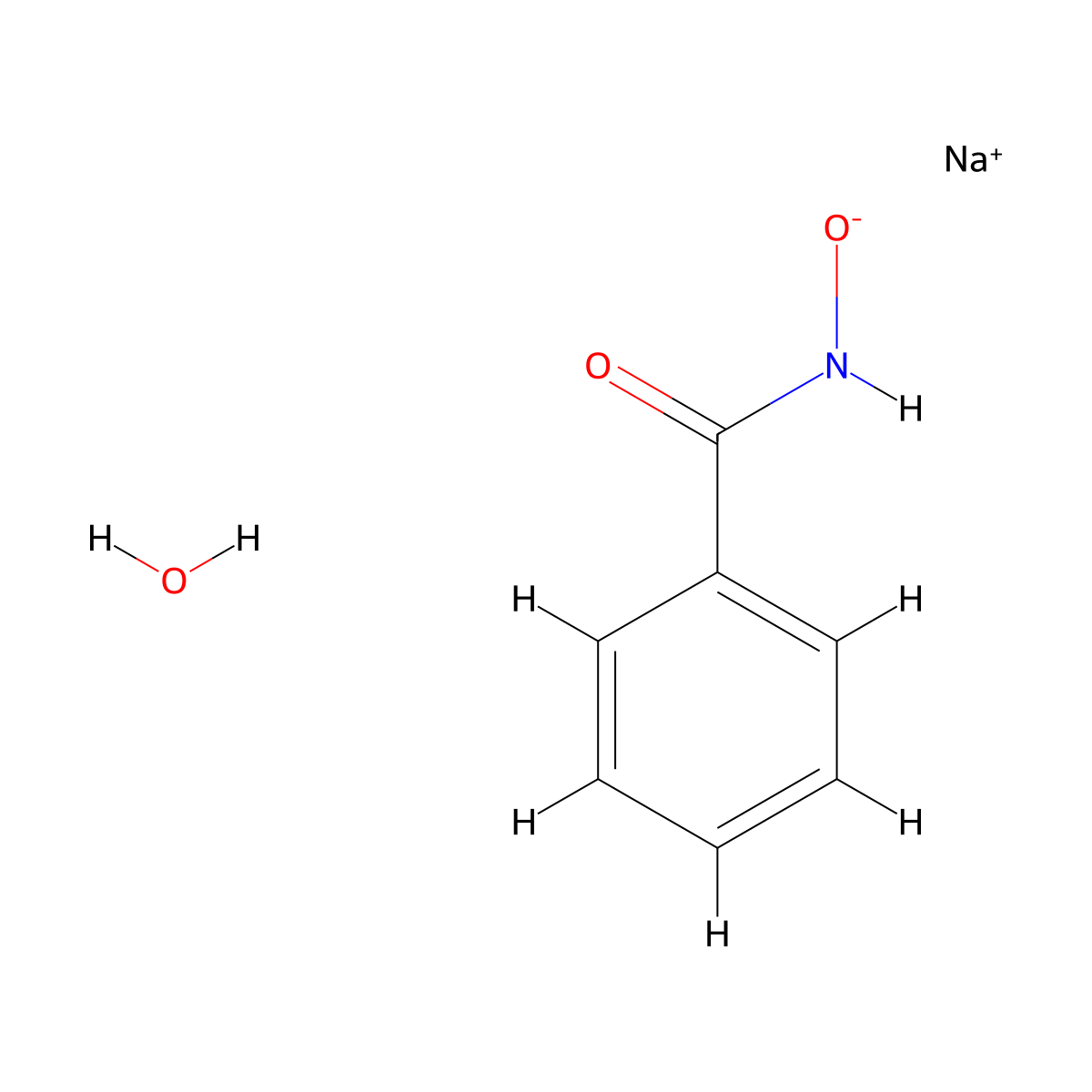 Sodium benzamidooxidanide--water (1/1/1) molecular structure, CAS 22513-32-2