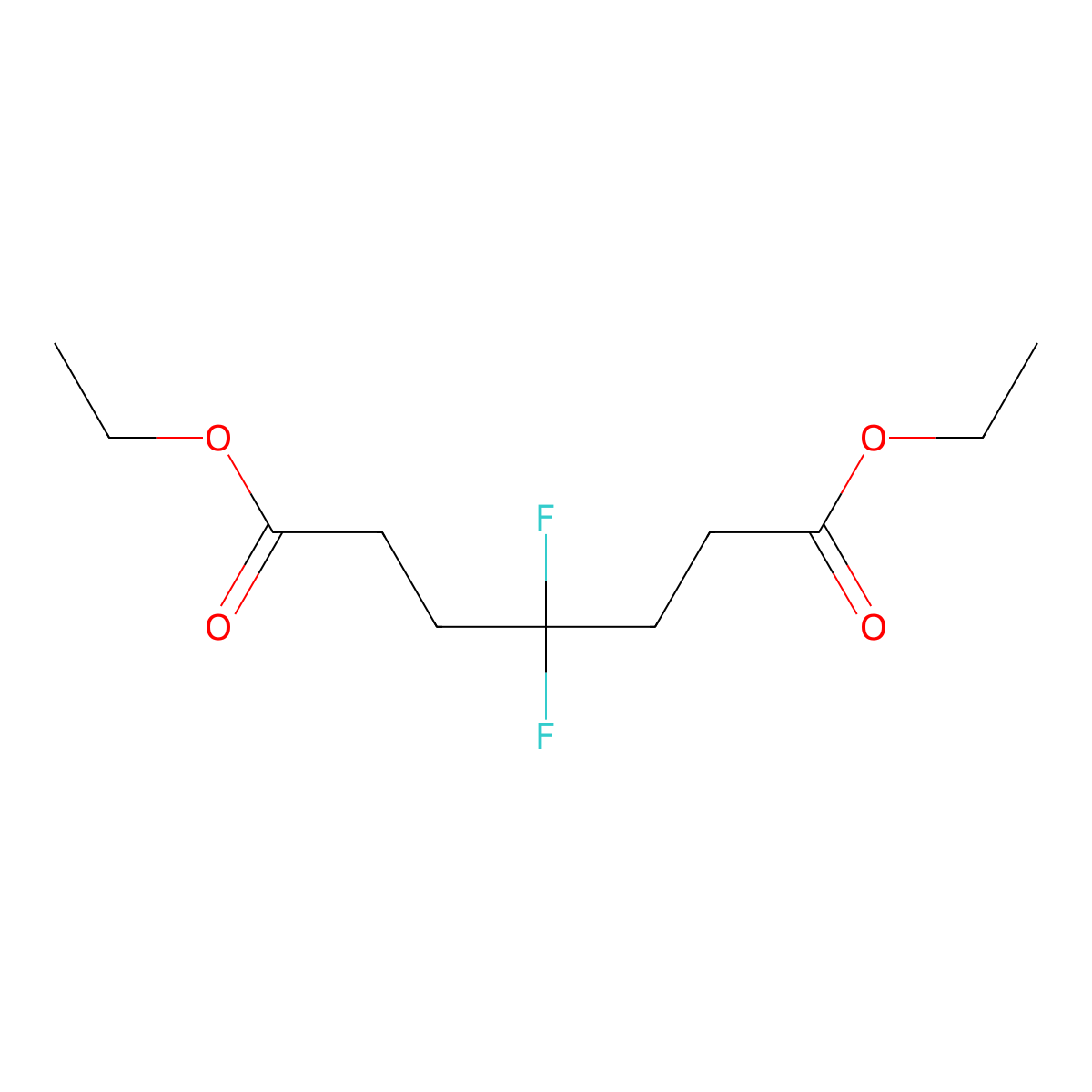 Diethyl 4,4-difluoroheptanedioate molecular structure, CAS 22515-16-8
