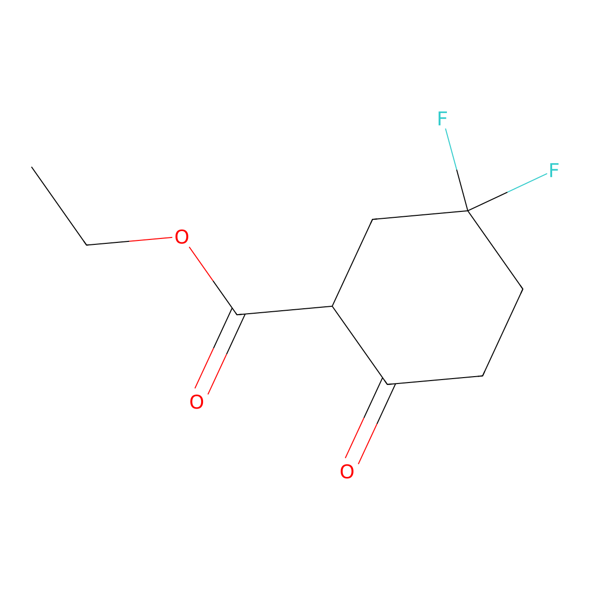 Ethyl 5,5-difluoro-2-oxocyclohexane-1-carboxylate molecular structure, CAS 22515-17-9