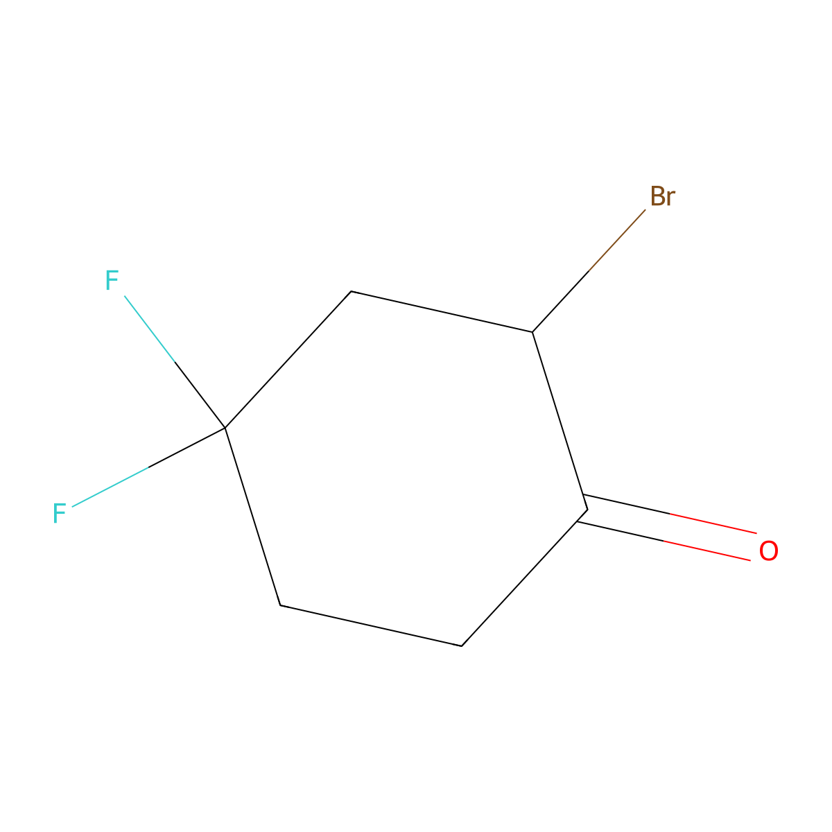 Cyclohexanone, 2-bromo-4,4-difluoro- molecular structure, CAS 22515-19-1
