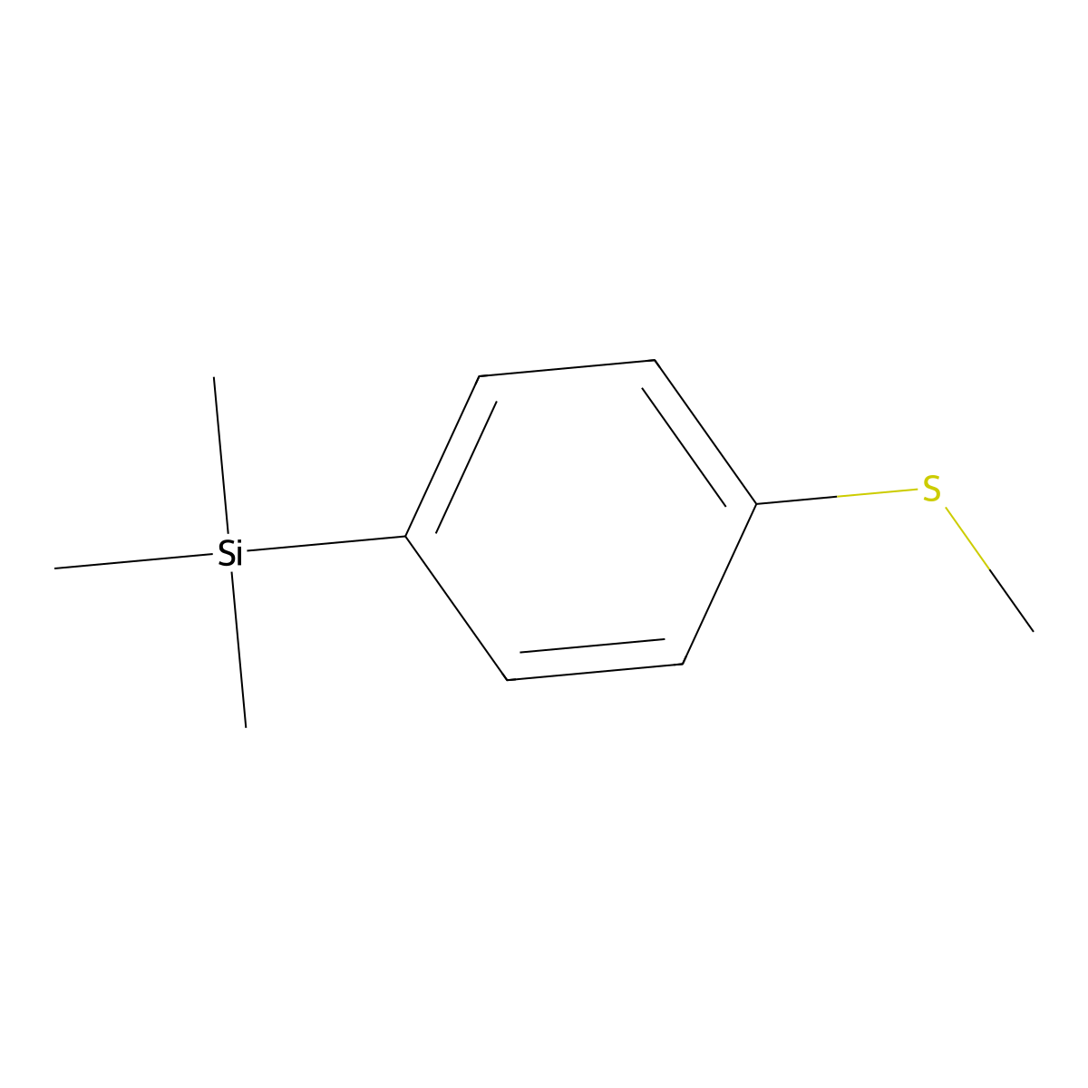 Silane, trimethyl(4-(methylthio)phenyl)- molecular structure, CAS 22515-25-9
